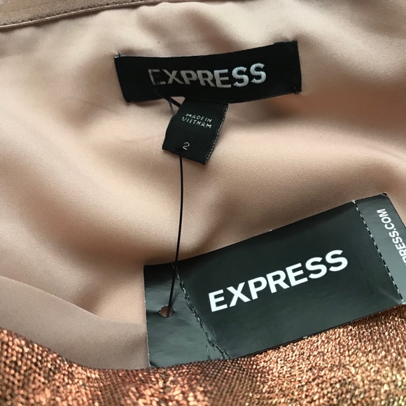 NWT EXPRESS Metallic Gold Cocktail Dress 🥂 - Picture 3 of 8
